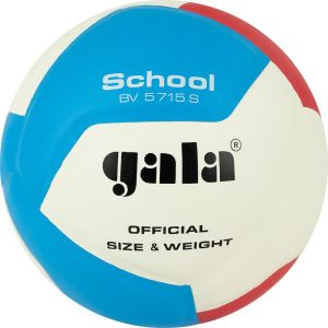 Мяч вол. GALA School 12, BV5715S, р. 5, син.кожа ПУ, под.сл. пена, клеен,бут.кам,бел-крас--гол
