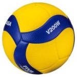 Мяч вол. «MIKASA V200W», р.5, оф.мяч FIVB, FIVB Appr, синт.кожа (микрофиб), 18пан, клееный, желт-син
