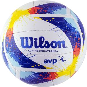 Мяч вол. «Wilson AVP Splatter» арт.WTH30120XB, р.5, 18 пан, композит.кожа, маш.сшивка, бело-сине-жел