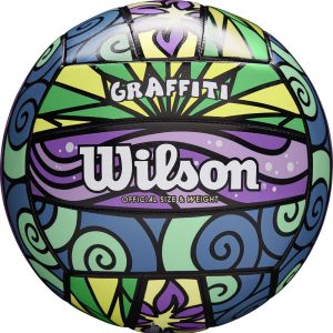 Мяч вол. «Wilson Graffiti» арт. WTH4637XB, р.5, 18 панелей, синт.кожа PVC, маш.сшивка, мультиколор