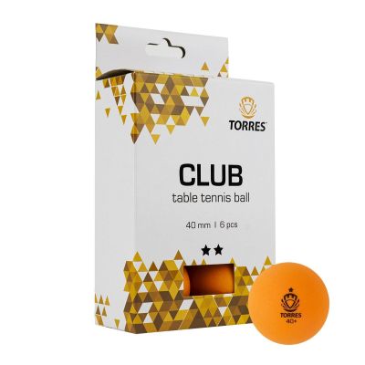 Мяч для наст. тенниса TORRES Club 2*,арт. TT21013, упаковке 6 шт.