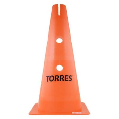 Конус трен. «TORRES» арт.TR1010, пластик, высота 38 см, с отв. для штанги TORRES, оранжевый