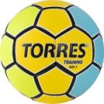 Мяч ганд. «TORRES Training» арт.H32153, р.3, ПУ, 4 подкл. слоя, руч. сшивка, желто-голубой
