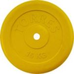 Диск обрезин. «TORRES 15 кг» арт.PL504215, d.25мм, металл в резиновой оболочке, желтый