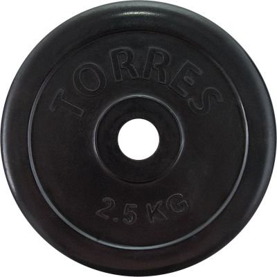 Диск обрезин. «TORRES 2,5 кг» арт.PL50692, d.25мм, металл в резиновой оболочке, черный