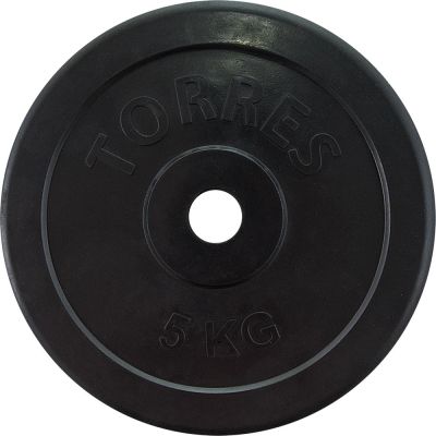 Диск обрезин. «TORRES 5 кг» арт.PL50705, d.25мм, металл в резиновой оболочке, черный