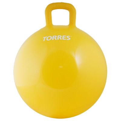 Мяч-попрыгун «TORRES», арт.AL121545 с ручкой, диам. 45 см, эласт. ПВХ, с насосом, желтый