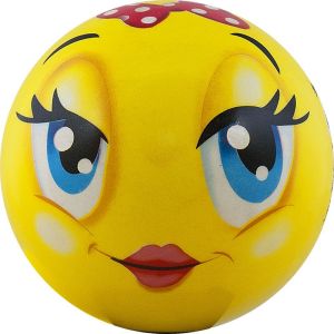 Мяч детский «Funny Faces», арт.DS-PP 203, диаметр 12 см, пластизоль, желтый