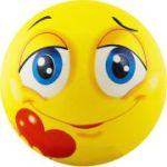 Мяч детский «Funny Faces», арт.DS-PP 207, диаметр 12 см, пластизоль, желтый