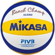 Мяч вол. пляжн. «MIKASA VLS300», р.5, FIVB Approved, синт.кожа микрофибра, маш.с,бел-син-жел