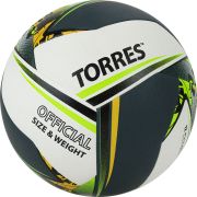 Мяч вол. «TORRES Save» арт.V321505 р.5, синт.кожа (ПУ), гибрид, бут.кам, бело-зелено-желный